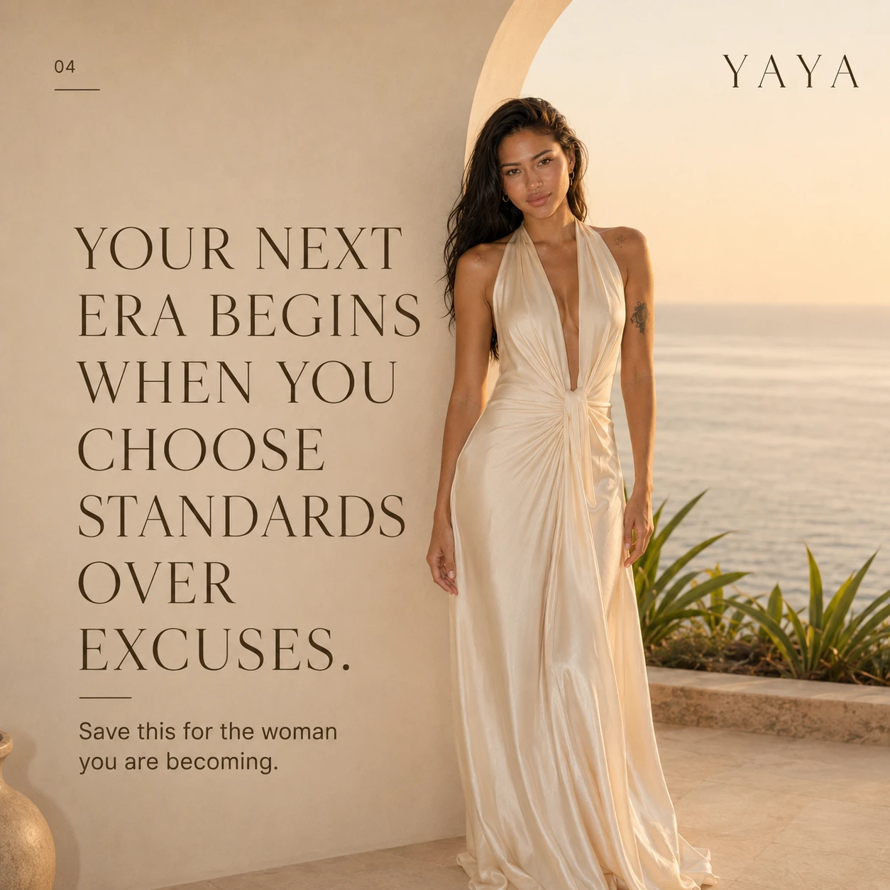 Maison YAYA campaign — ivory palette, editorial close-up