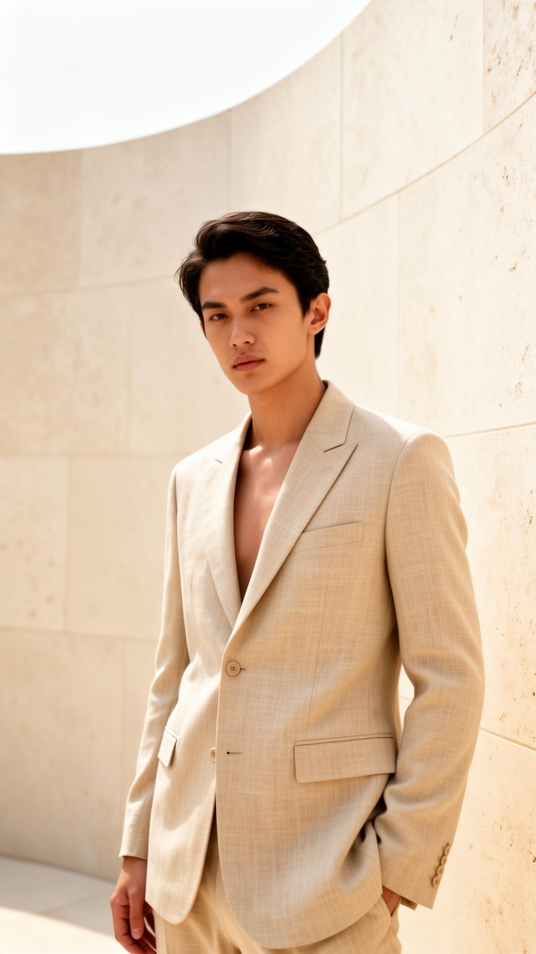 Sculpted Linen Blazer